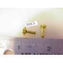 203.1 - Overland brass universal tips,(fits 3mm alum.shaft) 19/64W tits on end - Pkg. 2